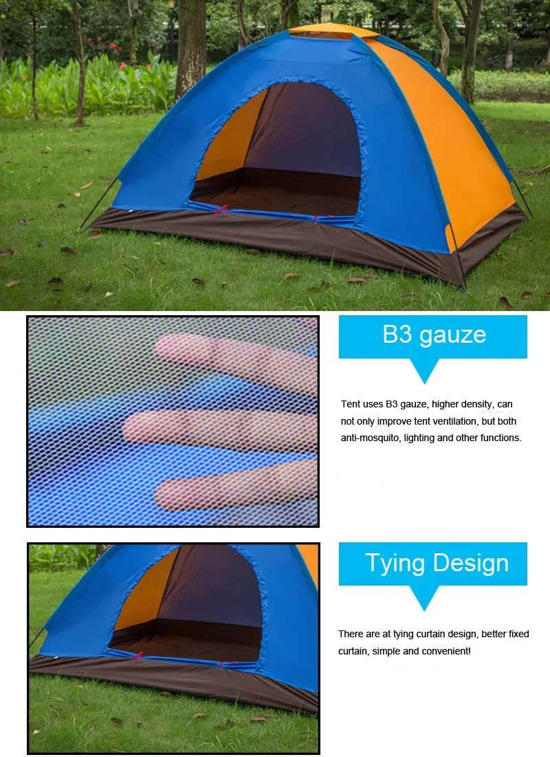 Двойная Наружная палатка для кемпинга, однопарная Водонепроницаемая Пляжная палатка кемпинговая палатка