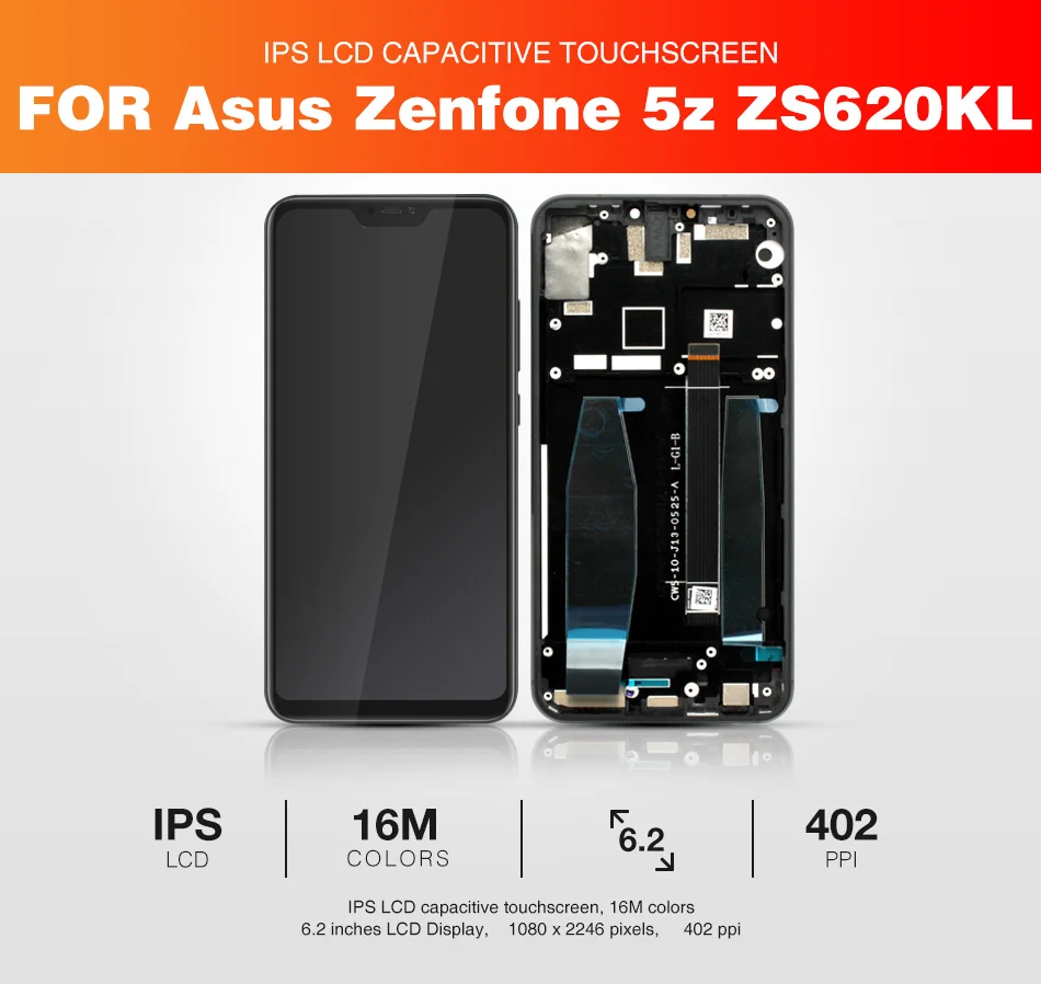 Для Asus Zenfone 5z ZS620KL ЖК-дисплей с рамкой для Zenfone 5 ZE620KL ЖК-экран дигитайзер Запасные части