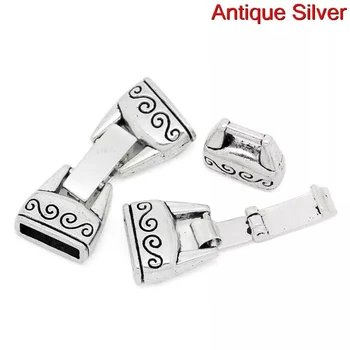 

5pcs/lot antique silver color alloy connectors jewelry accessories for necklace pendant end cap diy jewelry findings making