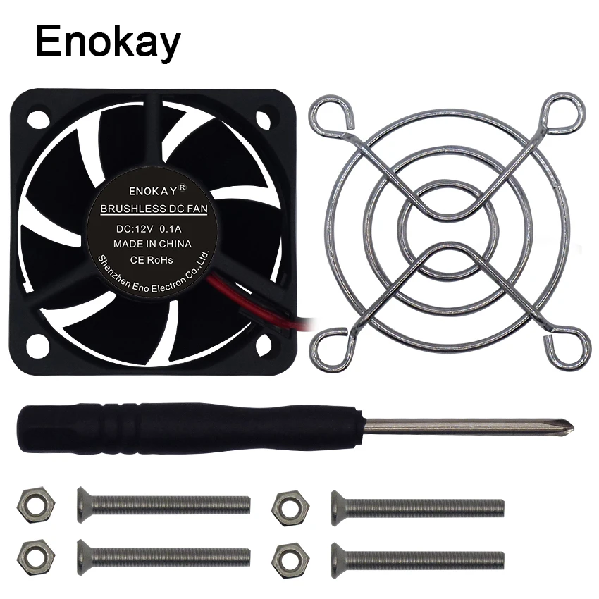 

2pcs/lot Enokay 5020 fan 12V/24V 2Pin 50x50x20mm 50mm PC Computer Case Cooling Cooler DC Fan with Grill