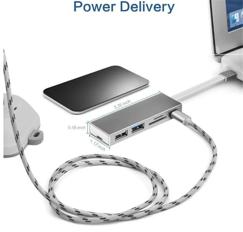 USB Type C многопортовый концентратор адаптер с 2 0 SD TF кардридер Тип интерфейс