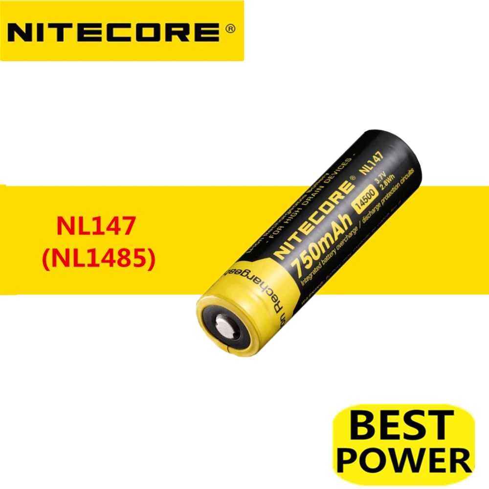 1 шт. NiteCore NL147/NL1485 14500 3 7 V 750mAh 2.8Wh литий-ионный аккумулятор с защитой | Лампы и