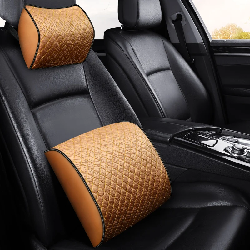 

KKYSYELVA Memory Foam Lumbar Support Cushion For Car And Headrest Neck Pillow Kit Interior Accessories