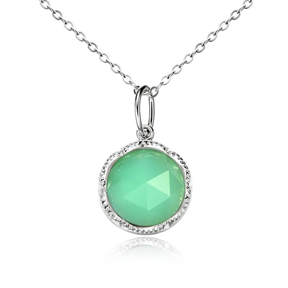 

Dormith Women's 925 sterling silver 12*12 Natural Australian Jade pendant necklace for women jewelry