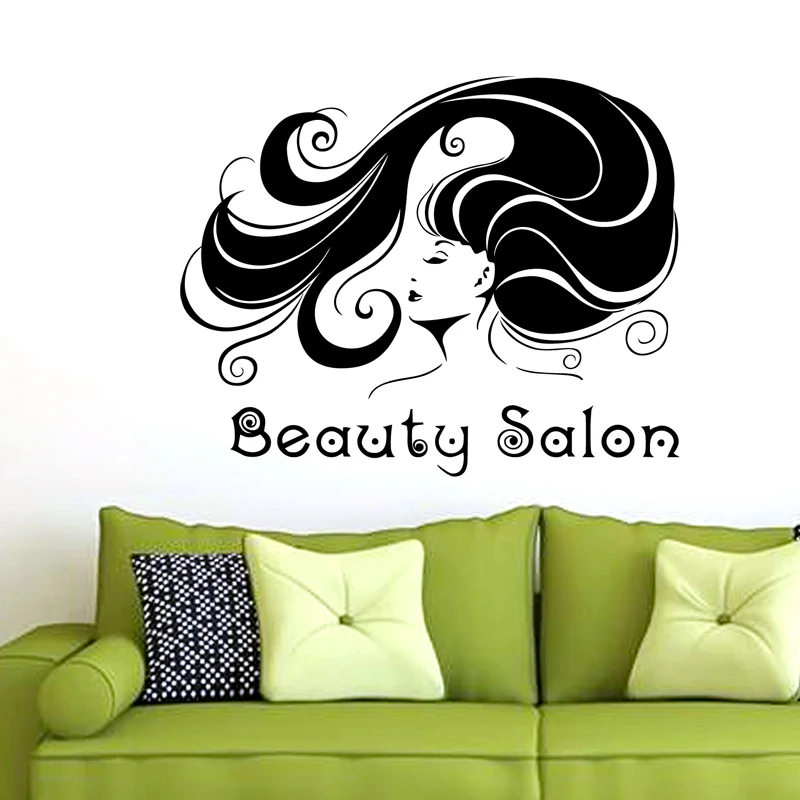 Hair Salon Sticker Beauty Decal Haircut Name Posters Time Hour Vinyl