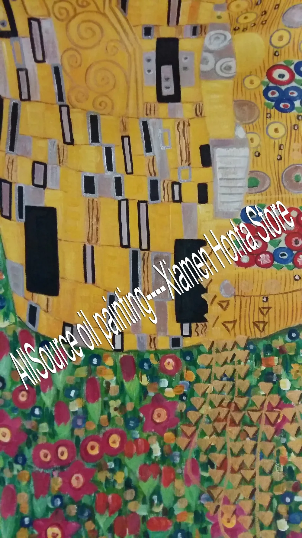 Картина маслом Репродукция на льняном холсте, Поцелуй Густава Климта, ручная работа, быстрая, качество Museam