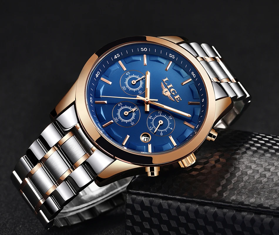 LIGE мужские часы топ роскошный модный бренд случайные кварцевые часы Мужская Спортивная Военная водонепроницаемые наручные часы Relogio Masculino