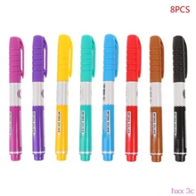8 цветов, стираемый маркер для белой доски, нетоксичный маркер на водной основе, ручка, знак, тонкий Nib набор, офис, школа питания