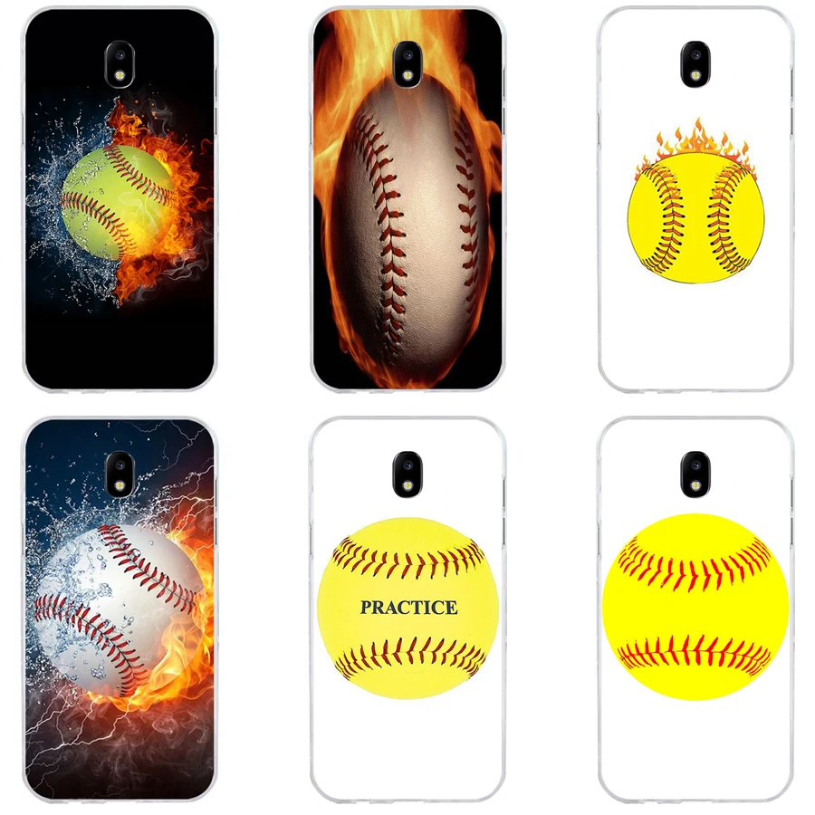 98H Fire Yellow Softball Softball Fire Custodia Morbida In Silicone Tpu Cover Per Samsung J3 J5 J7 2016 2017 A3 2016 A5 2017 A6 2018