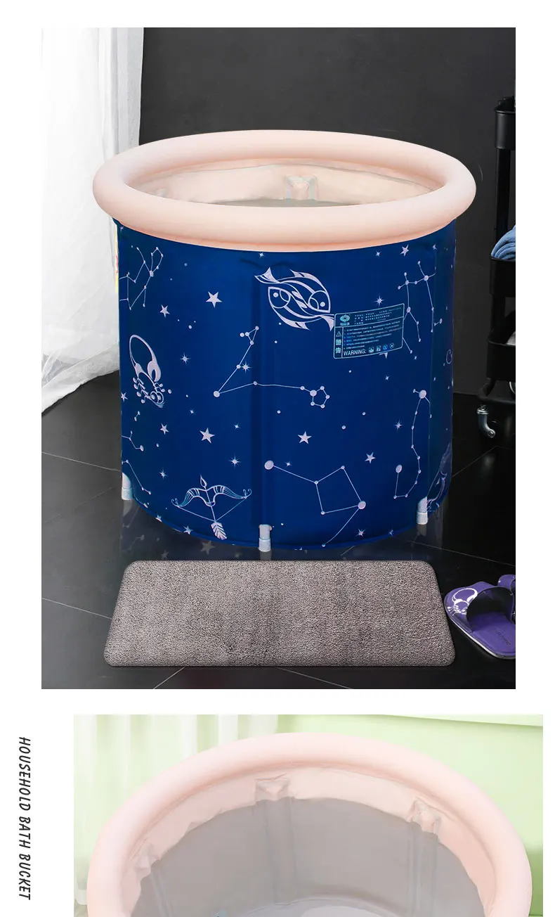 21%Folding Bathtub Home Large Adult Bath Barrel Thickening Children Folding Bucket Inflatable Small Apartment