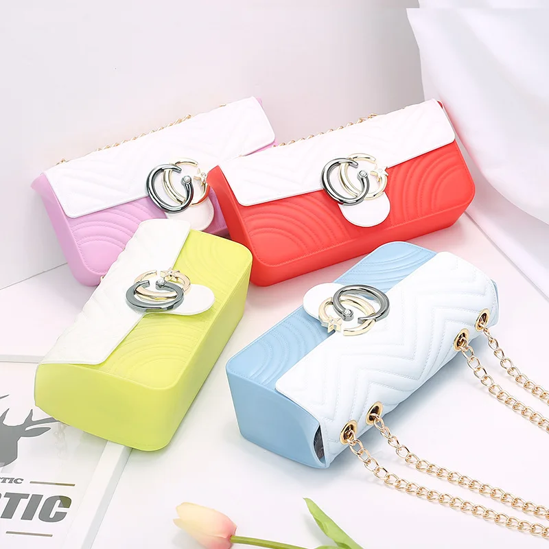 

Luxury Designer Women's Clear Bag Jelly Color Transparent Handbag PVC Purse sac a main femme Summer Beach Crossbody Shoulder Bag