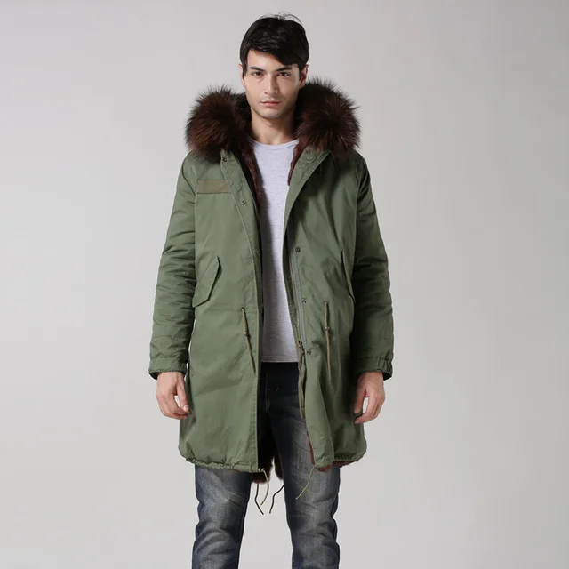Best price at $375 Cheap Wholesale & retail high qulity S-XXXXL winter fur parka hood army green man parka fur coats