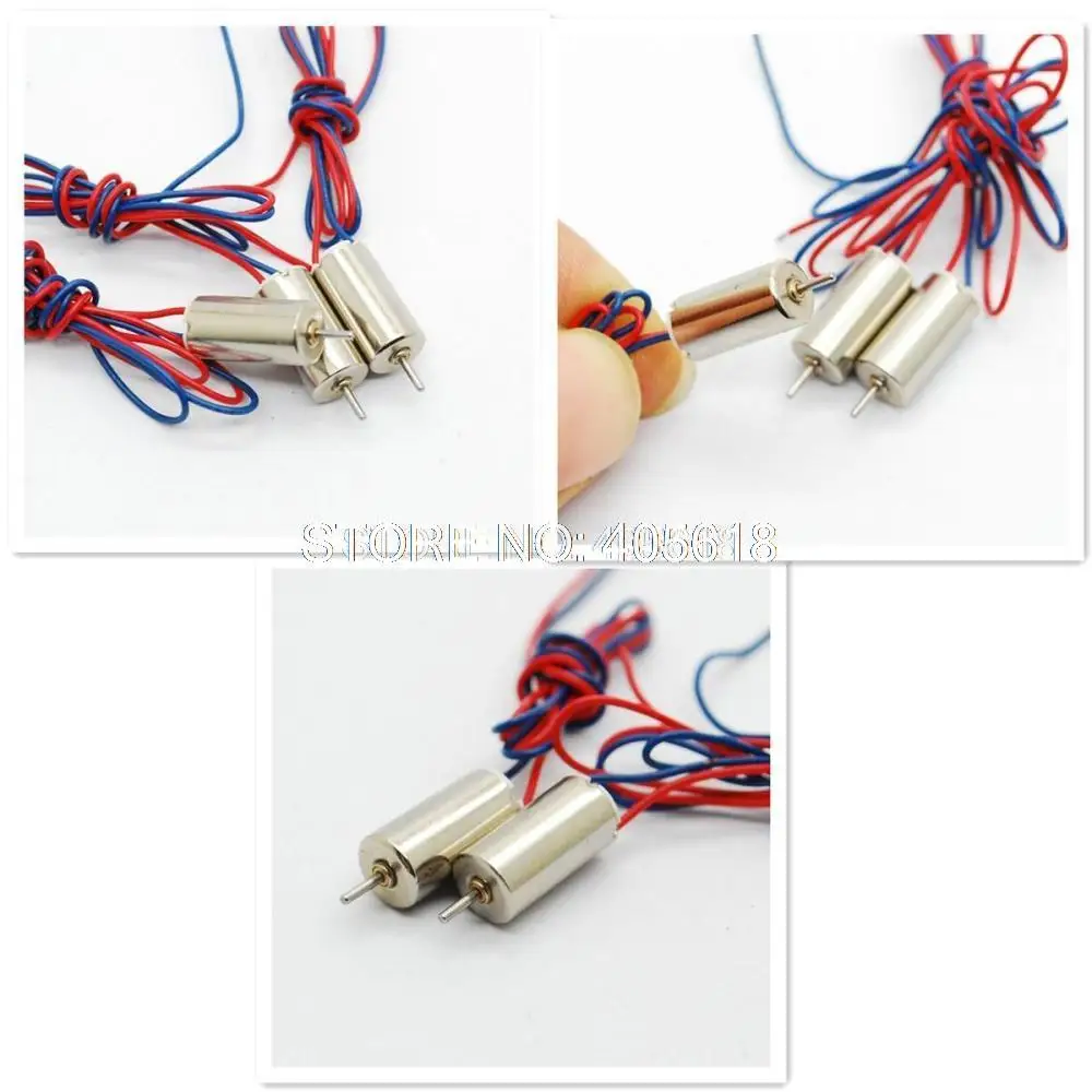 

5pcs 6x12mm Coreless DC Motor 3V 27mA 44300RPM Long cable high speed RC helicopter aircraf toy motor