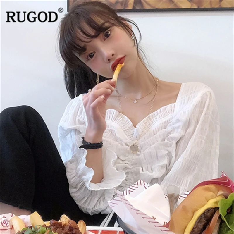 Блузка RUGOD Женская кружевная с коротким рукавом|Блузки| |