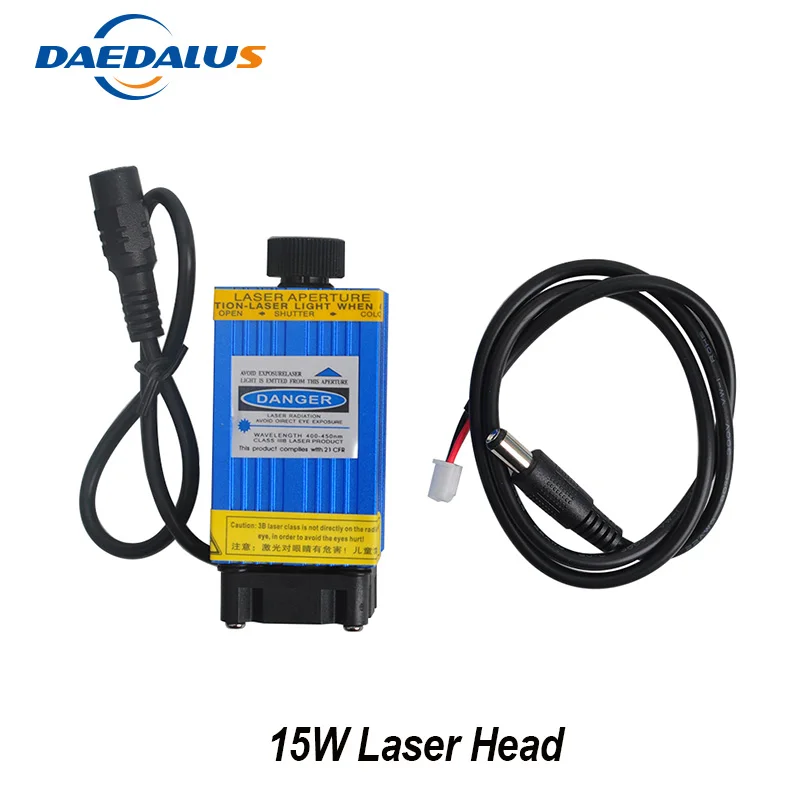 

Daedalus 15W Laser Head Fixed-Focus Laser Module 1500MW Stainless Steel DIY Cutting TTL Module For Wood Router