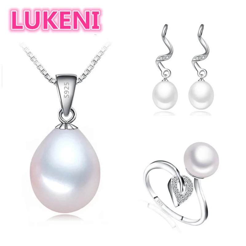 

Real freshwater pearl jewelry set women natural pearl sets 925 sterling silver jewelry girl birthday engagement gift 3-X1-E8-J4