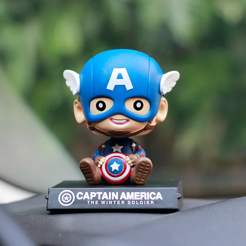 

Bobble Heads Anime Figurine Action Captain America Spiderman Baby Guardians of The Galaxy Tree Men Lovely Car Phone Holder Gifts