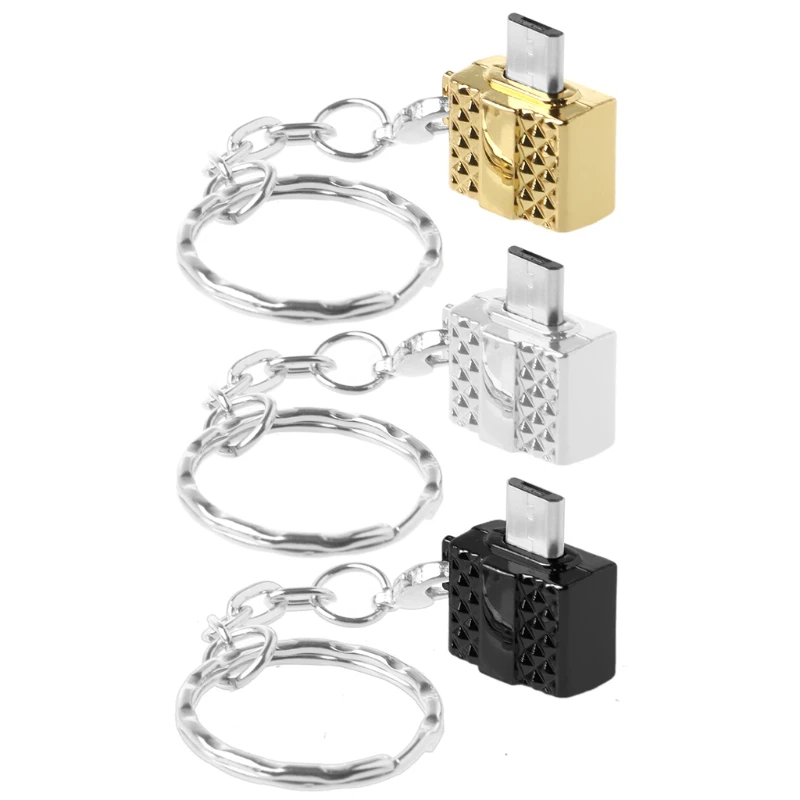 

Micro USB B Male To USB 2.0 Type A Female OTG Converter Adapter With Key Chain