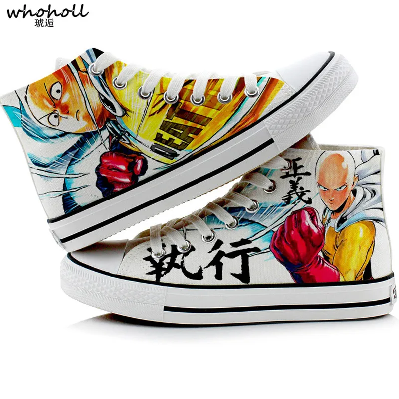 

WHOHOLL High Man Women Canvas Shoes Unisex Anime Cos ONE PUNCH-MAN Print Canvas Shoes Saitama Casual 3D Plimsolls Casual Shoes