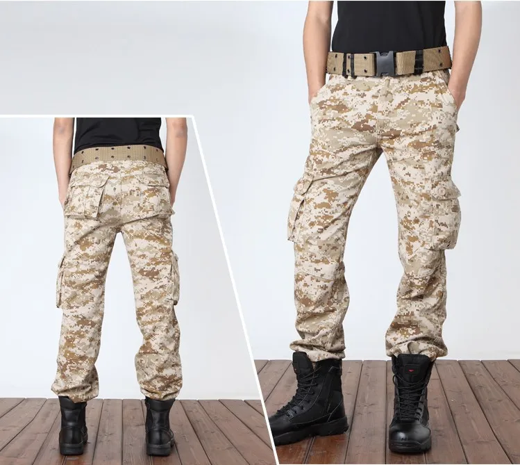 Мужские брюки карго, мужские тактические брюки, военные повседневные штаны для бега, камуфляжные брюки с несколькими карманами, камуфляжные брюки в армейском стиле, мешковатая одежда