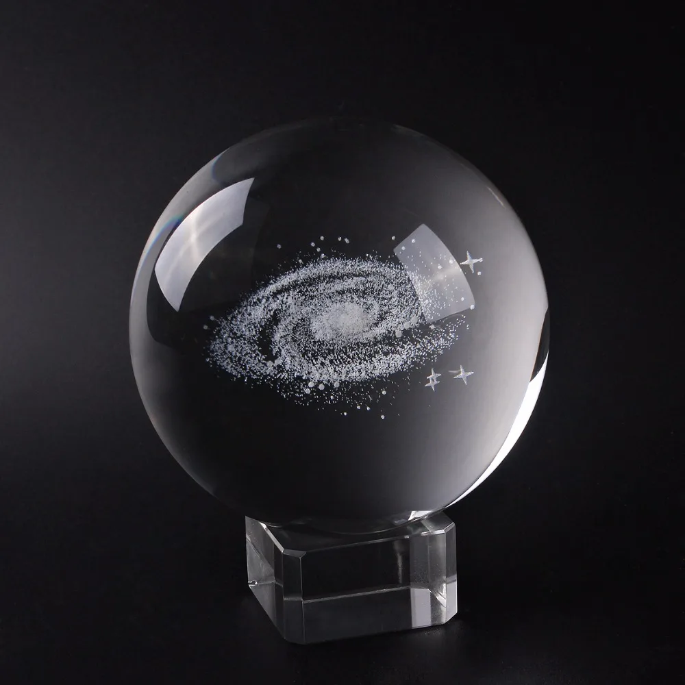 Стеклянный шар 3D с лазерной гравировкой galaxy Crystal бесплатным хрустальный фэн шуй
