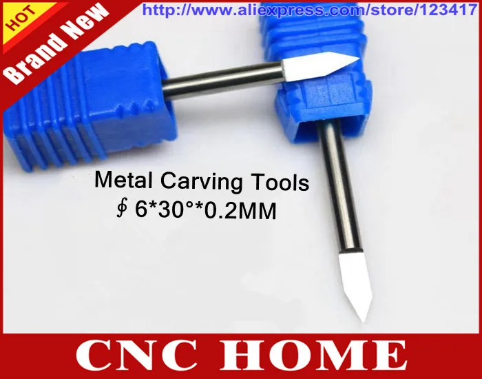 6MM 30 Angle 0.2MM Import Metal Cutting Bits, Engraving Cutter, CNC