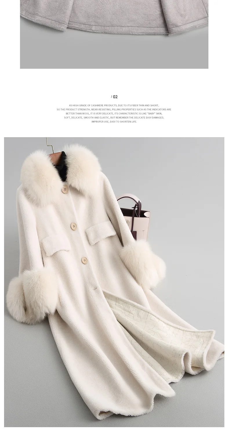 PUDI A18120 Женское зимнее шерстяное теплое пальто с капюшоном из натурального Лисьего меха, женское длинное пальто из натуральной шерсти, куртка, пальто