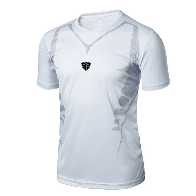 Новая брендовая мужская одежда, дизайнерские дышащие топы для бодибилдинга, футболки, топы для тренировок, спортивные футболки для бега, футболки - Цвет: white