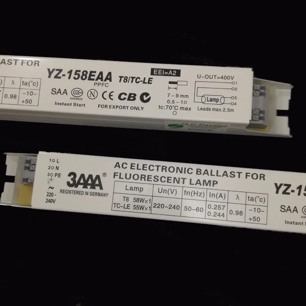 3AAA флуоресцентная лампа 55 60 Вт 220 240 В стандартный ECG с мгновенным запуском