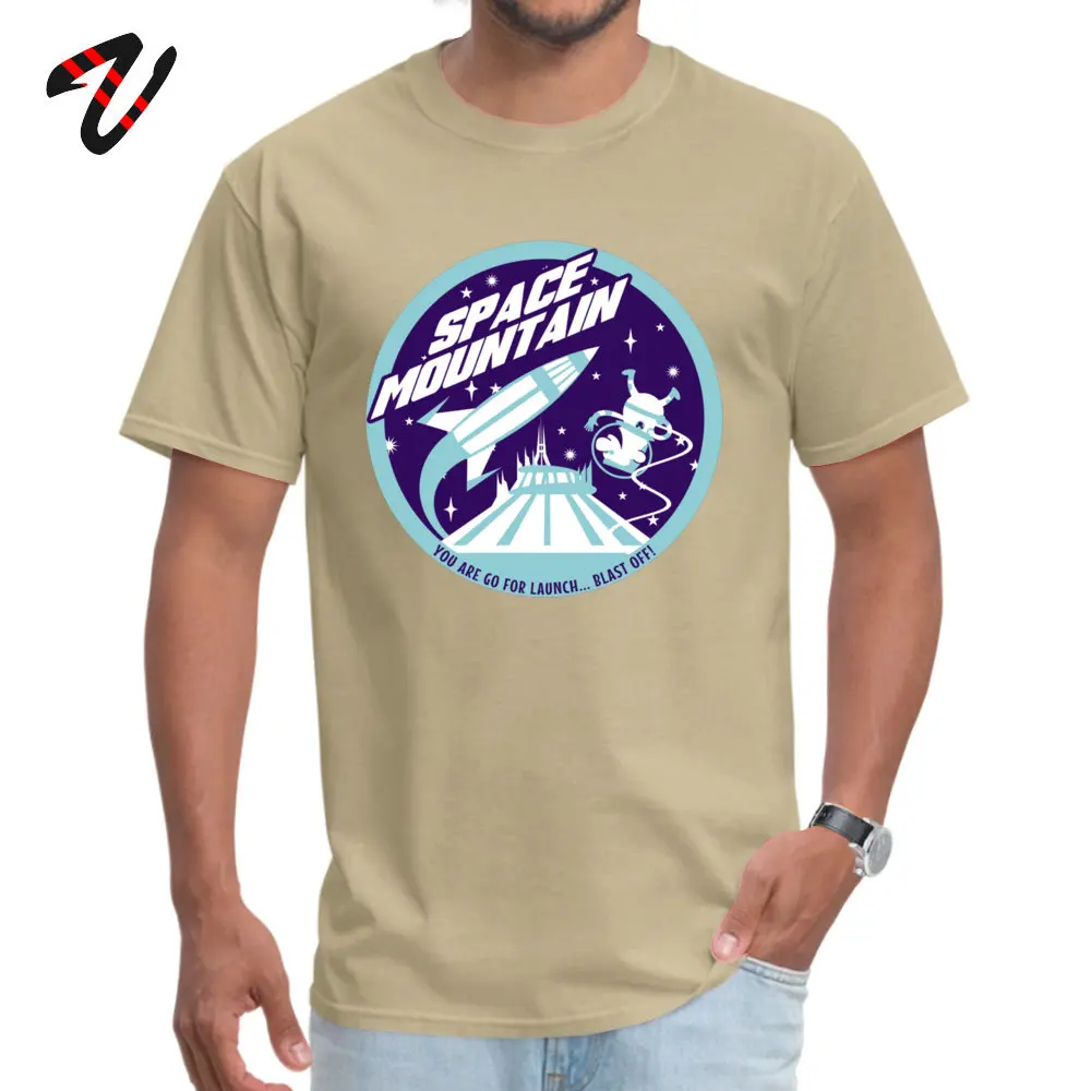 SPACE MOUNTAIN (blues) Summer T Shirt Short Sleeve for Men Pure Cotton Summer/Fall Crew Neck Tshirts Simple Style T-Shirt Rife SPACE MOUNTAIN (blues)14892 beige