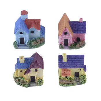 

Miniature European Country Villa House Housing Micro Landscape Creative arts crafts Resin Decoration Fairy Garden Decoration