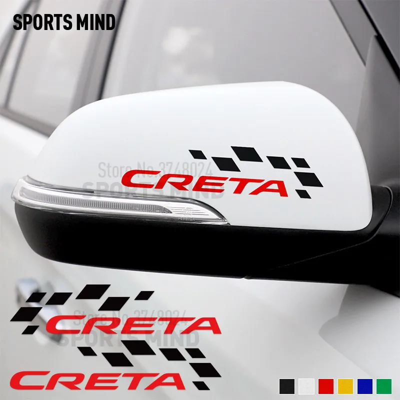 1 пара, спортивные внешние аксессуары для hyundai Creta Ix25, автомобильный Стайлинг, Автомобильное зеркало заднего вида, наклейка для автомобиля