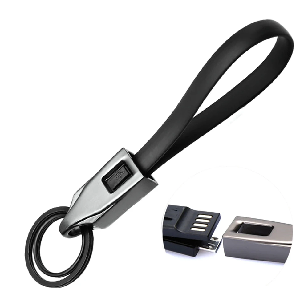 

Key Chain USB Charging Cable for iPhone X 8 6 7 6s 5 Portable Sync Data Cord Charger Micro USB Cable for Samsung Android Phone