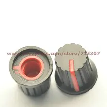 PHISCALE 20 шт Красная ручка потенциометра С нескользящими полосками используется для одного двойного потенциометра 15x12x15,6/15*12*15,6 мм