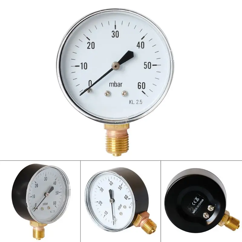 

Capsule Pressure Gauge for Low Pressure Air or Gas 63mm 0-25 60 100 250 600 mBar
