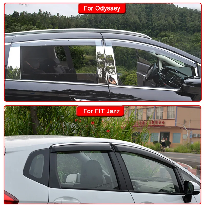 QCBXYYXH Автомобиль Стайлинг 4 шт./лот окна Козырьки для Honda CRV Civic Accord Vezel вариабельности сердечного ритма Город Fit Джаз солнце дождь щит наклейки обложки