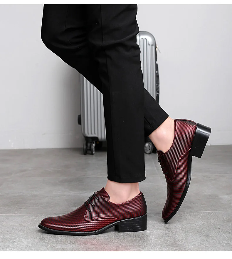 Модные мужские официальные туфли с острым носком; свадебные модельные туфли на шнуровке; модные однотонные деловые повседневные офисные туфли
