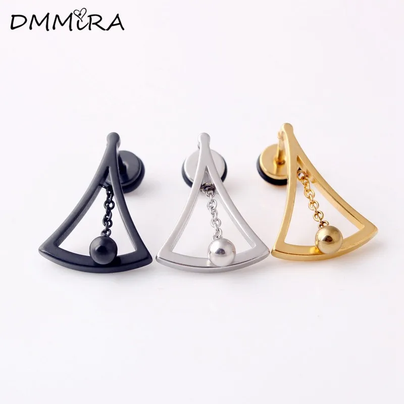 Fashion Punk Color gold Black Sector Titanium Steel Women Men Hollow Clock Hypnosis Chain Earrings Brincos Jewelry | Украшения и