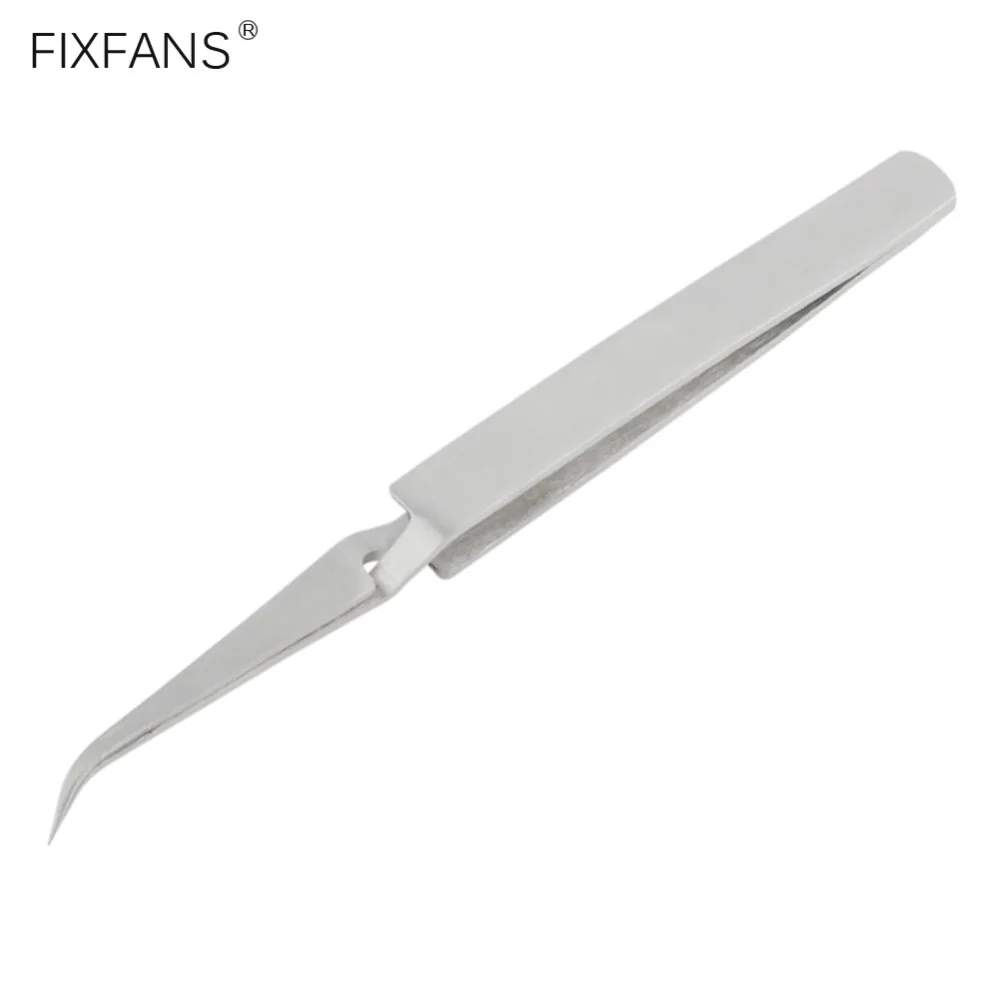 FIXFANS-Precision-Cross-Lock-Reverse-Tweezers-Stainless-Steel-Curved-Thin-Tip-Self-Close-Holding-Pliers-Tweezers-DIY-Hand-Tools