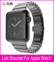 TOP Qualité Lien Bracelet Sangle Pour Apple Watch Série 2 et 1 42mm Noir Argent Acier Inoxydable Bracelets Pour Iwatch sangle