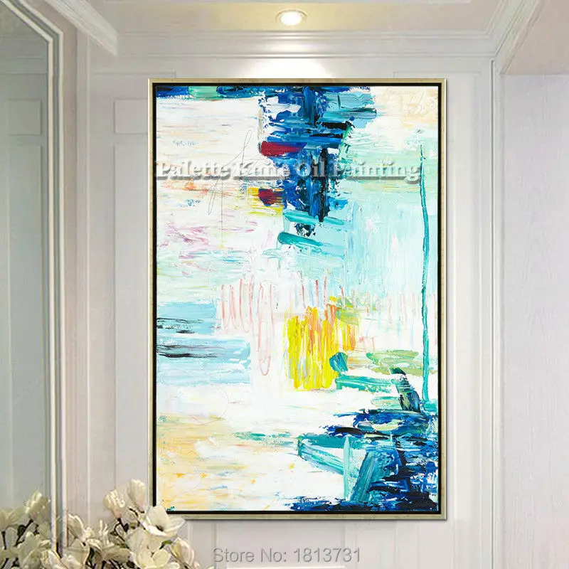 

Hand painted Modern Abstract Canvas Oil Painting Wall Art decorative Pictures for living room Home Decor Handmade cuadros Art 1