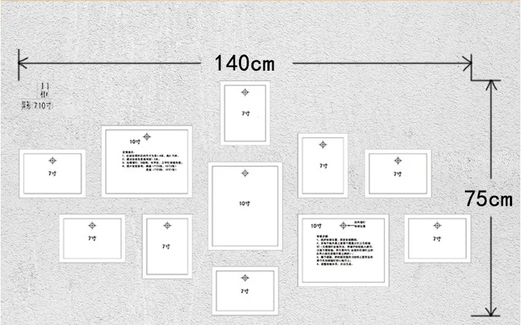 11 Шт. Настенная Фоторамка Набор Семейное изображение Современного Искусства Домашнего декора Для Прихожей Спальня Гостиная Стены Украшения