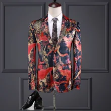 Мужские куртки, Мужская Новая мода, тонкий однобортный пиджак, мужской деловой Повседневный пиджак, вечерние, для банкета