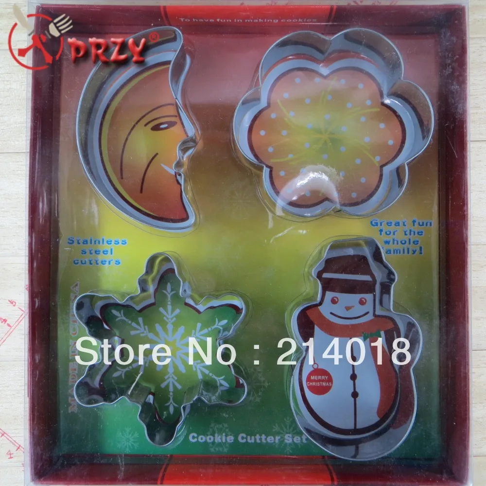

4 style Christmas series cookies mould set Cookie Cutter Mold Biscuit Decorating Cake metal cookies tools NO.:CO19796