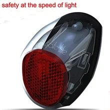 Водонепроницаемый красный светодиодный светильник на солнечных батареях для велосипеда, задний Задний защитный светильник-320 градусов видимый диапазон
