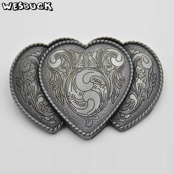 

WesBuck Brand Heart-shaped Buckles Metal Men's Belt Buckle Western Belt Cowboy Cowgirl Buckle