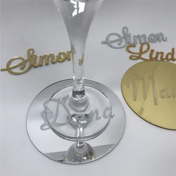 

Personalised Wreath Mirror Coaster,Personalized With Monogram,Custom Bride And Groom Name/Date Drinks Coasters Table Cup Mat