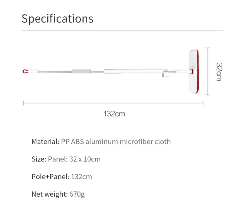 XIAOMI Yijie YS-01 швабра, 360 градусов, универсальная вращающаяся моющая Швабра для уборки, компактный дизайн, Швабра для пола, инструменты для сухой уборки