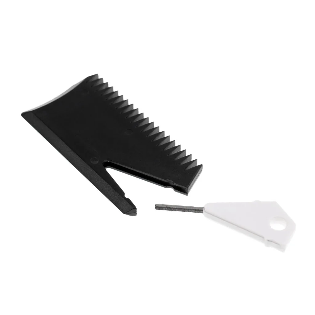 MagiDeal Plastic Surfboard Wax Comb Surf Wax Comb Cleaner Remove Tool with Fin Key Surfing Maintenance Accessory Black