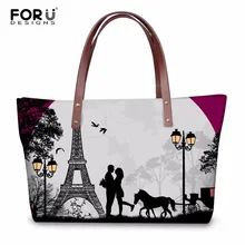 FORUDESIGNS/модные дизайнерские женские сумки через плечо с Эйфелевой башней, вместительные сумки для покупок